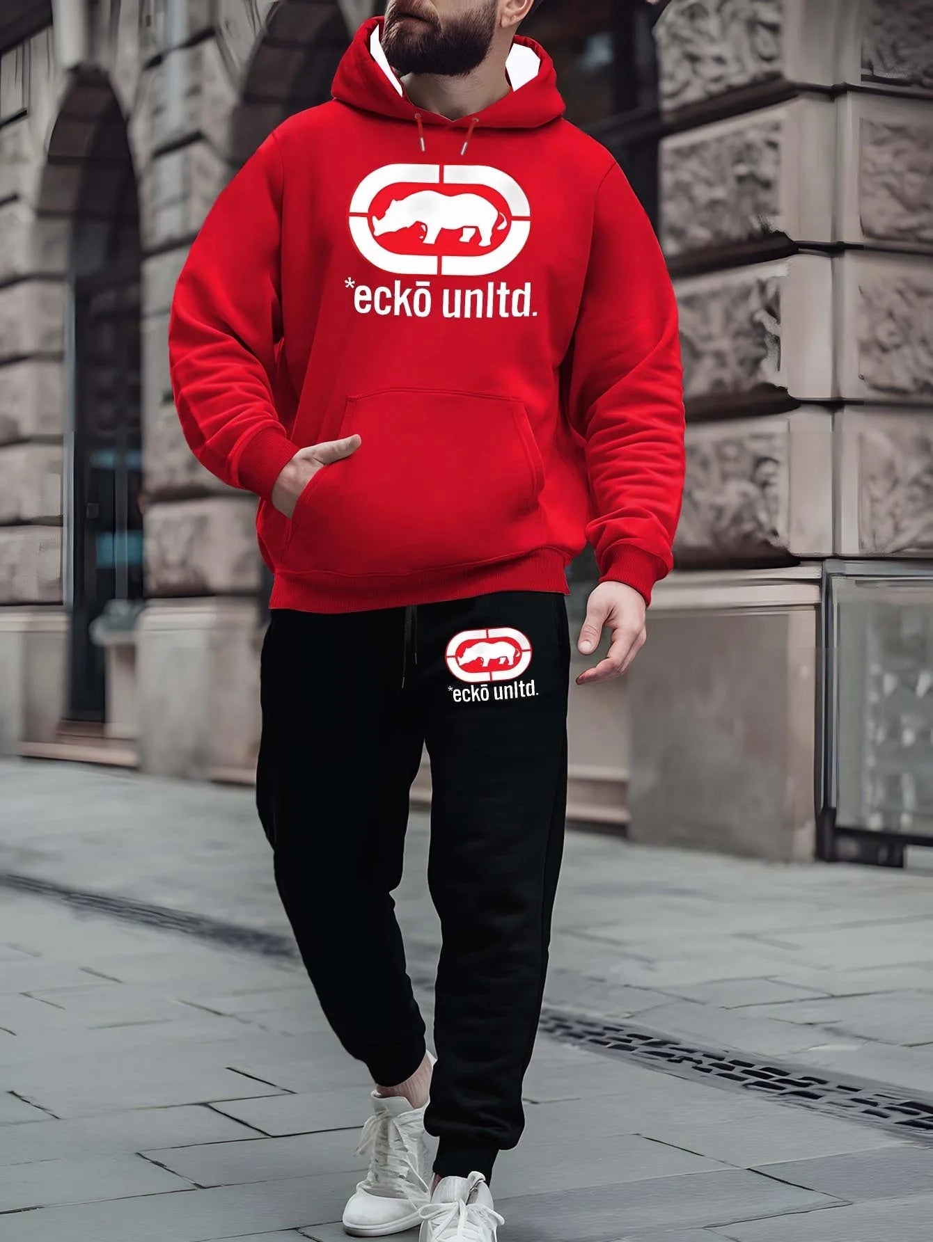2025/26 Autumn Winter Sweatsuit Hoodie Two-Piece Set Urban Street Fashion Casual Athletic Wear Men's Clothing Sets-AMAZON FACTORY