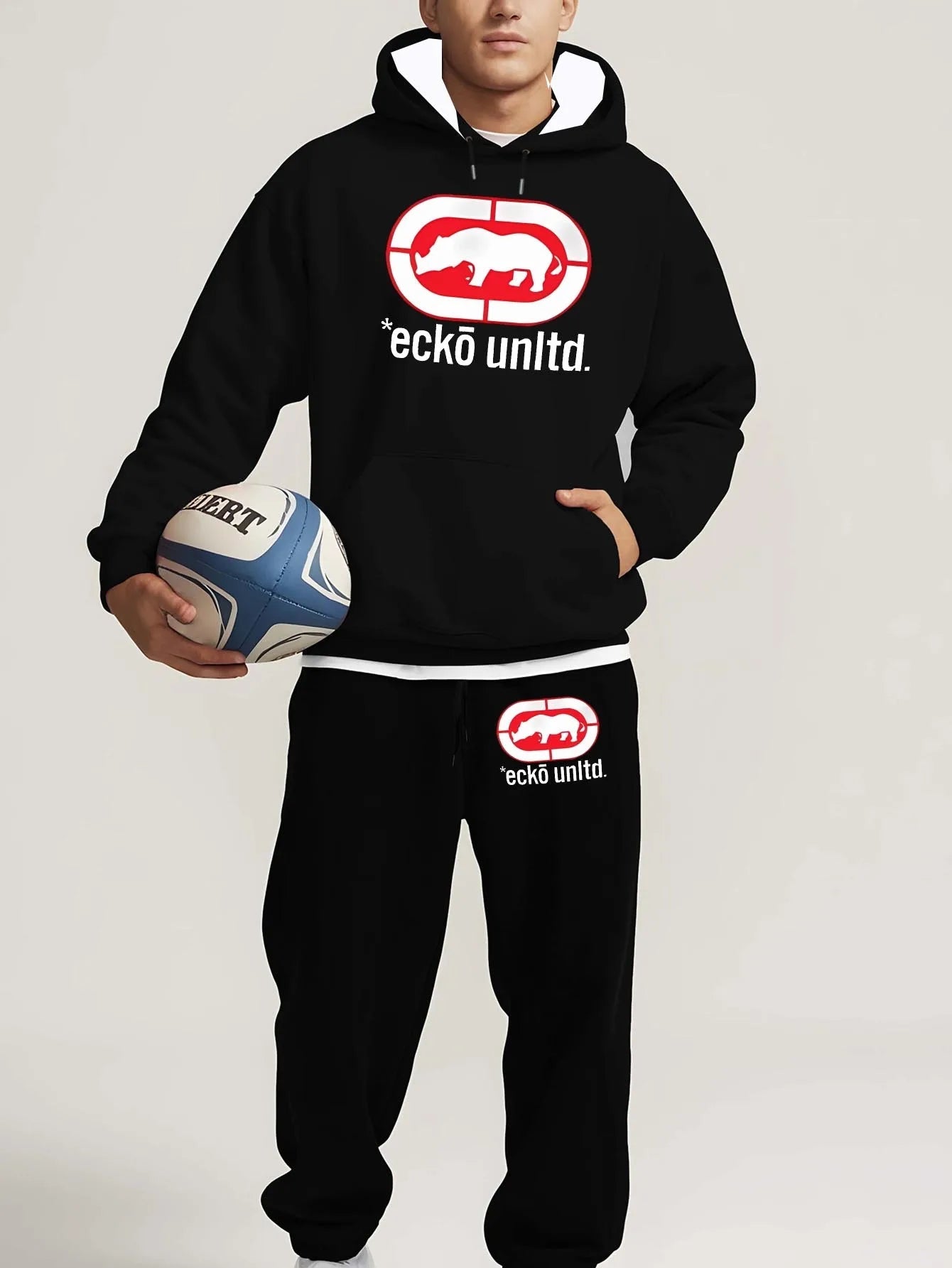 2025/26 Autumn Winter Sweatsuit Hoodie Two-Piece Set Urban Street Fashion Casual Athletic Wear Men's Clothing Sets-AMAZON FACTORY