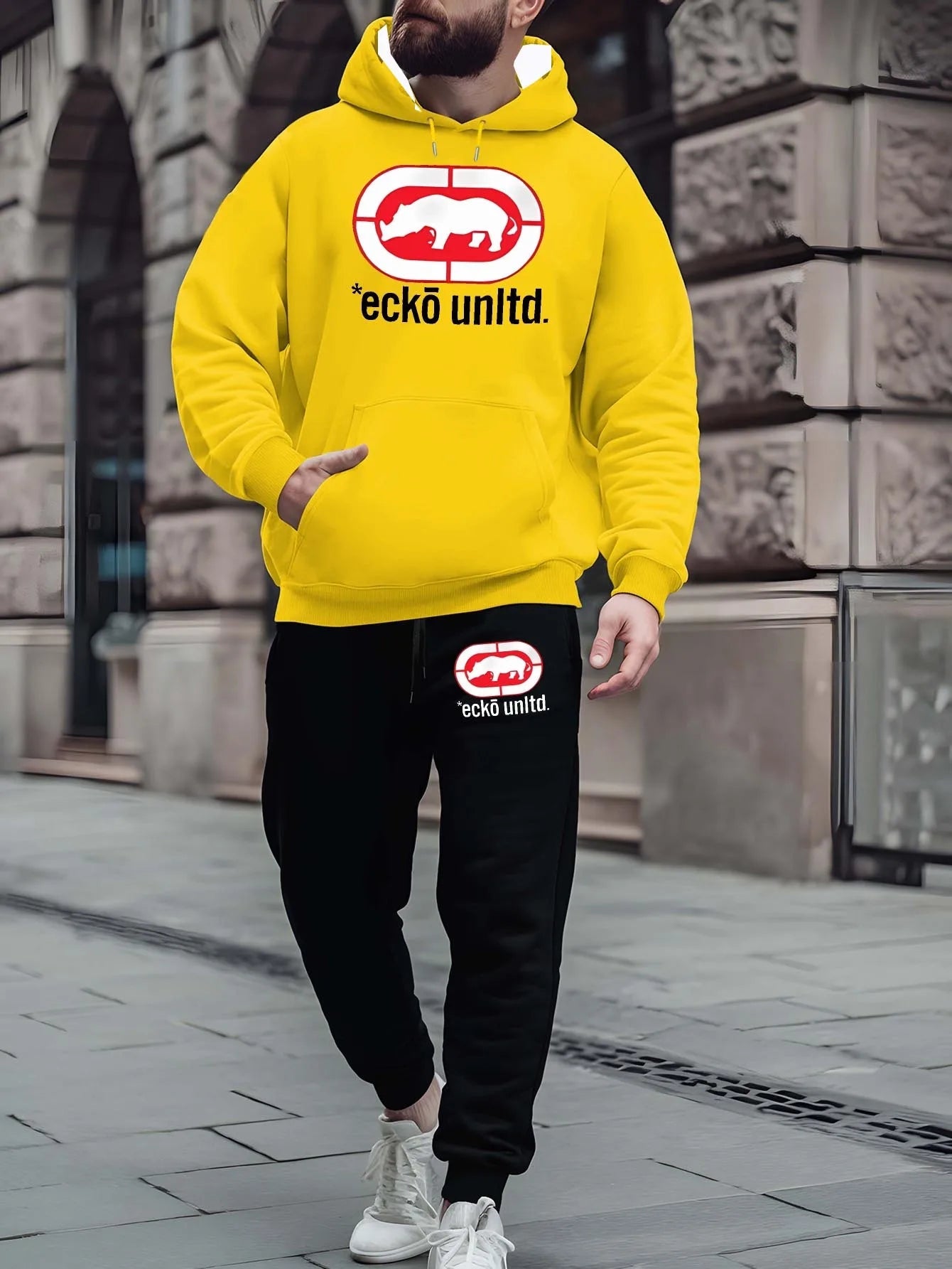 2025/26 Autumn Winter Sweatsuit Hoodie Two-Piece Set Urban Street Fashion Casual Athletic Wear Men's Clothing Sets-AMAZON FACTORY