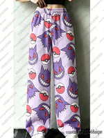 2026 Anime Pikachu&Gengar Summer Tshirts+Pajamas Pants Oversized Suits For Men Women Couple Cartoon Outfits Homewear Clothing - AMAZON FACTORY