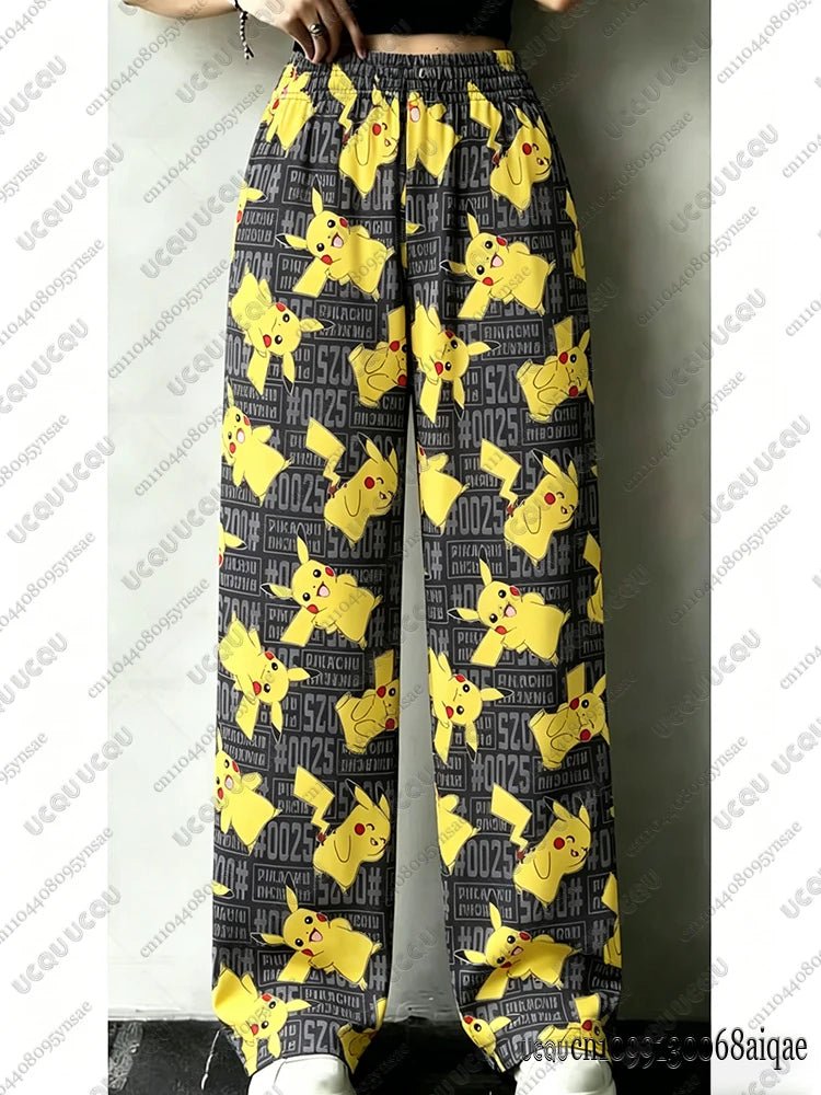 2026 Anime Pikachu&Gengar Summer Tshirts+Pajamas Pants Oversized Suits For Men Women Couple Cartoon Outfits Homewear Clothing - AMAZON FACTORY