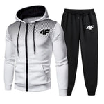 2026 Limited-time Special Sale - Men's Zippered Hooded Sweatshirt, Black Jogging Pants, Fall/Winter Daily Casual Sportswear, Out-AMAZON FACTORY