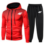 2026 Limited-time Special Sale - Men's Zippered Hooded Sweatshirt, Black Jogging Pants, Fall/Winter Daily Casual Sportswear, Out-AMAZON FACTORY