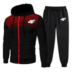 2026 Limited-time Special Sale - Men's Zippered Hooded Sweatshirt, Black Jogging Pants, Fall/Winter Daily Casual Sportswear, Out-AMAZON FACTORY