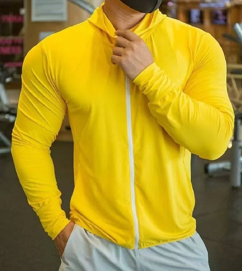 2026 Men's Quick Dry Basketball Running Jackets zipper Sports Coat cardigan Hooded Tops Mesh breathable Men Fitness jacket-AMAZON FACTORY