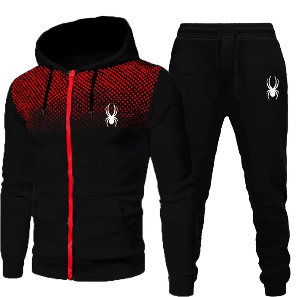 2026 popular two-piece men's sportswear jogging suit sportswear hooded sweatshirt zipper sweatshirt autumn and winter clothing-AMAZON FACTORY
