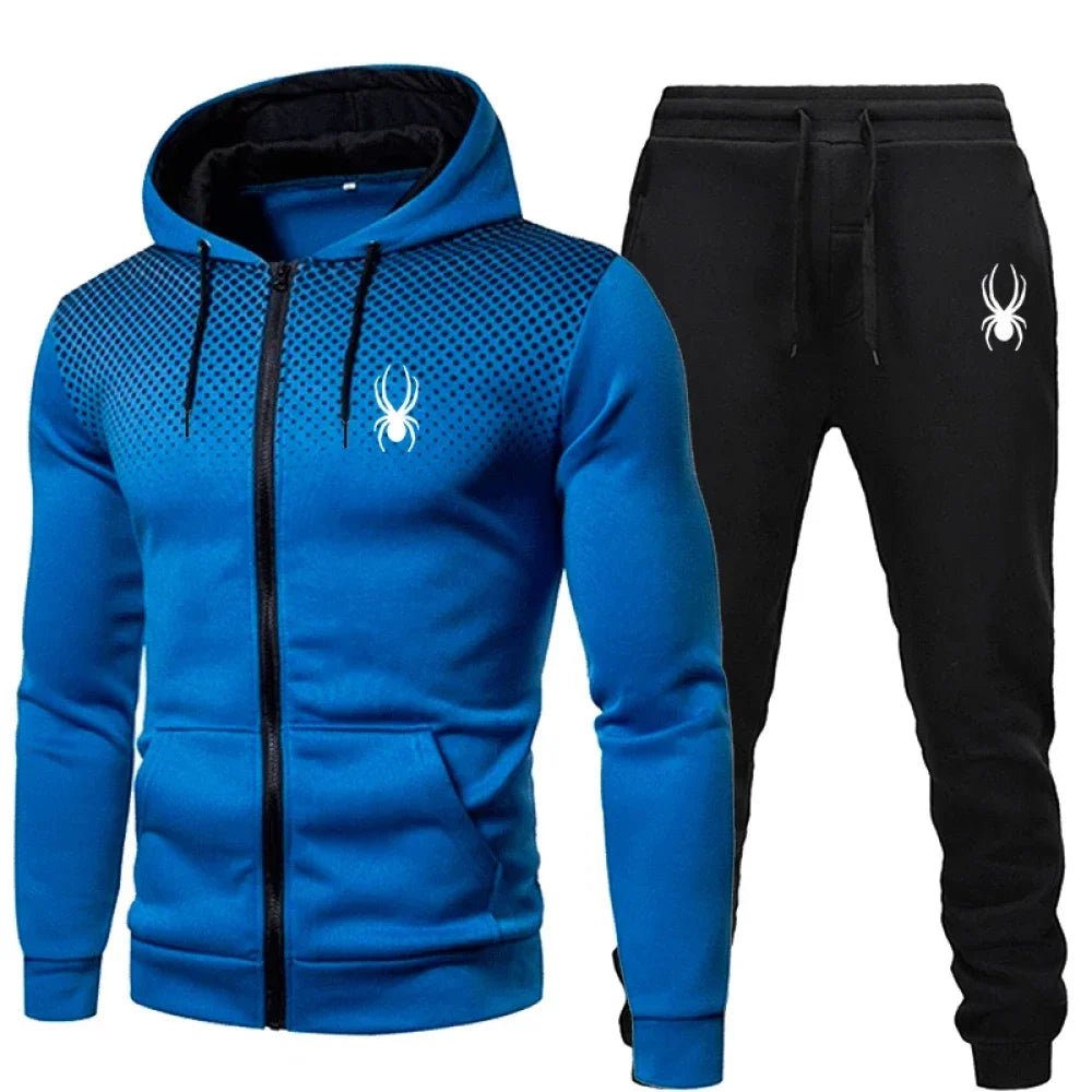 2026 popular two-piece men's sportswear jogging suit sportswear hooded sweatshirt zipper sweatshirt autumn and winter clothing-AMAZON FACTORY