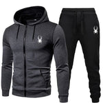 2026 popular two-piece men's sportswear jogging suit sportswear hooded sweatshirt zipper sweatshirt autumn and winter clothing-AMAZON FACTORY