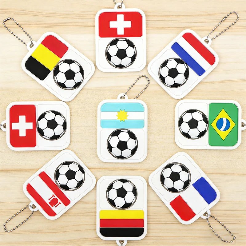 2026 Soccer Clicker Flag Keychain Fidget Stress Reliever for Football Fans World Cup Souvenir Pendant Collectible Gear-AMAZON FACTORY