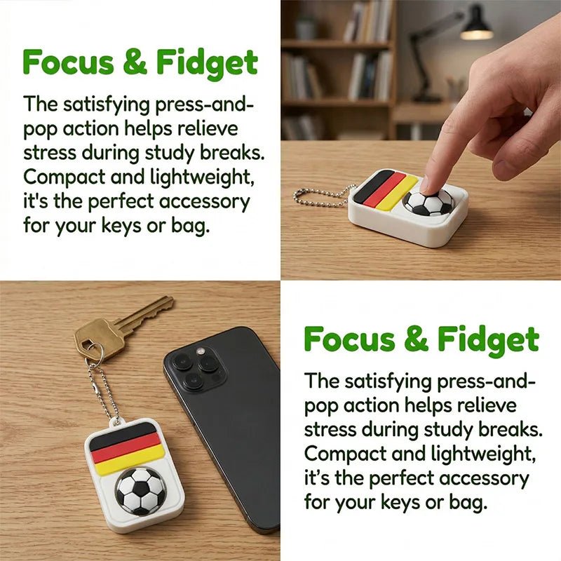 2026 Soccer Clicker Flag Keychain Fidget Stress Reliever for Football Fans World Cup Souvenir Pendant Collectible Gear-AMAZON FACTORY