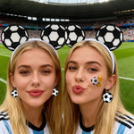 2026 Soccer Elastic Headbands for Women, Three-piece Set, Hair Bands, Earrings for Sports Fans World Cup Party-AMAZON FACTORY