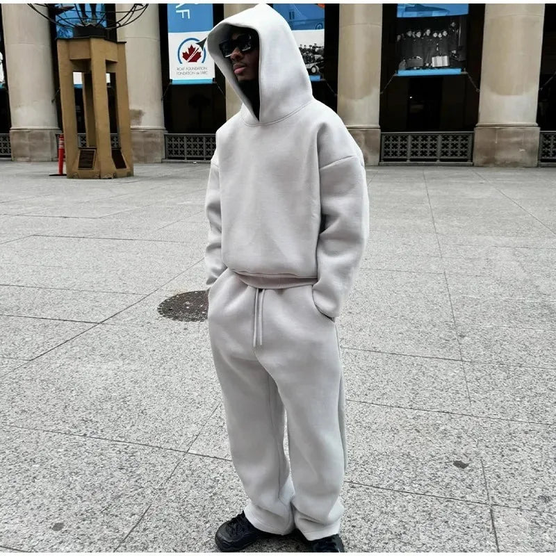 2026 Spring Summer Unisex High Street Hoodie & Sweatpants Matching Set Outfit Clothing-AMAZON FACTORY
