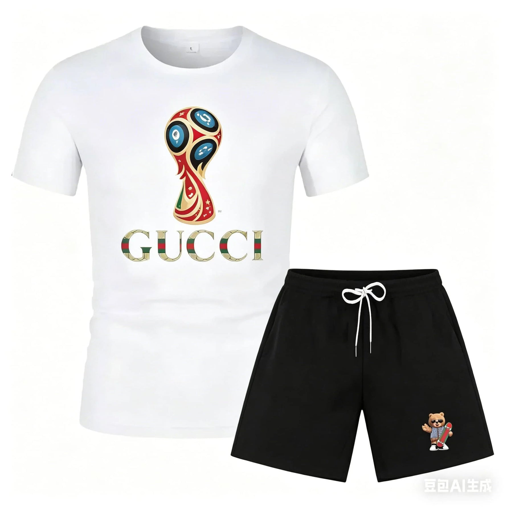 2026 World Cup 3D Printed Pattern Short Sleeved T-shirt Set, Suitable for Men, Comfortable and Sporty-AMAZON FACTORY