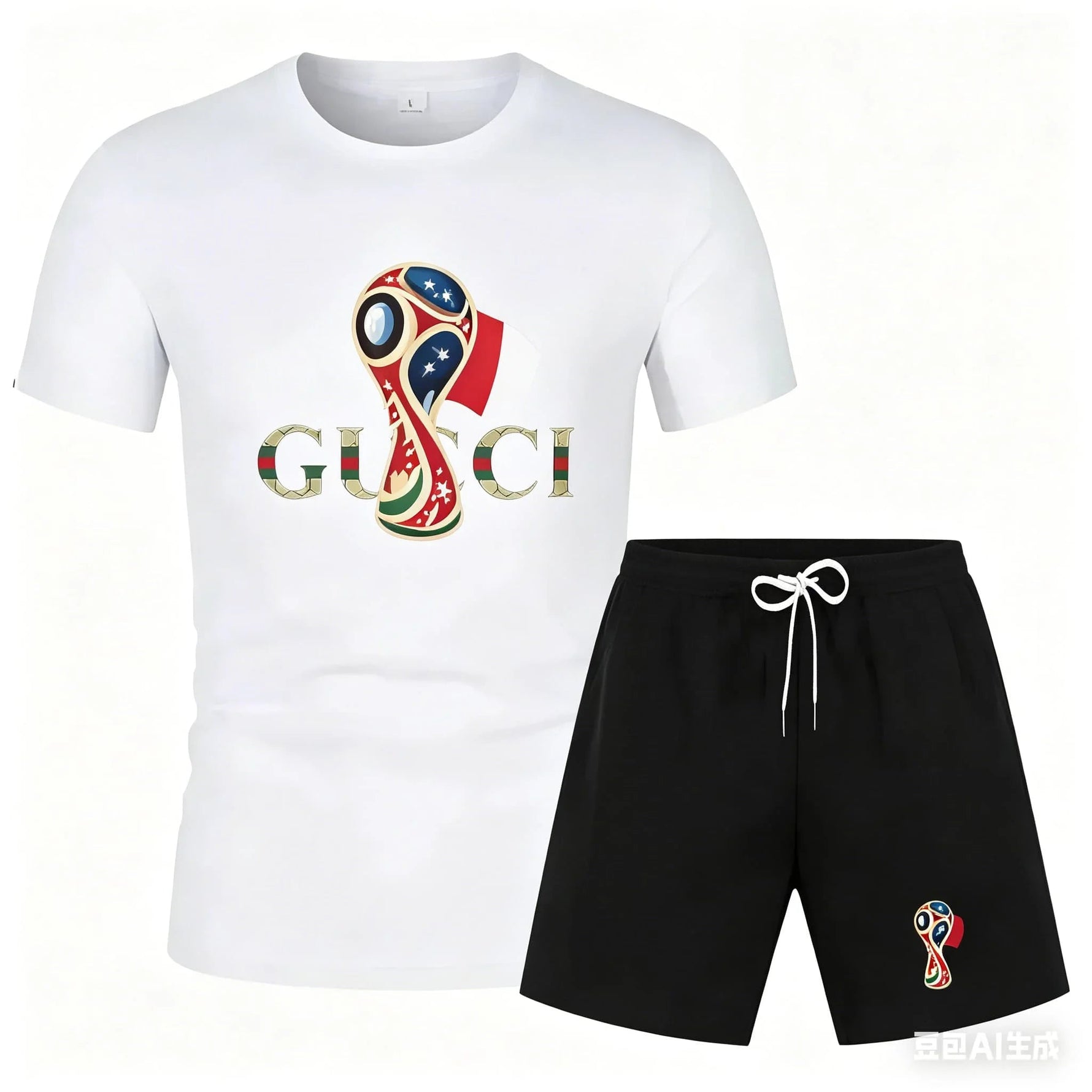 2026 World Cup 3D Printed Pattern Short Sleeved T-shirt Set, Suitable for Men, Comfortable and Sporty-AMAZON FACTORY