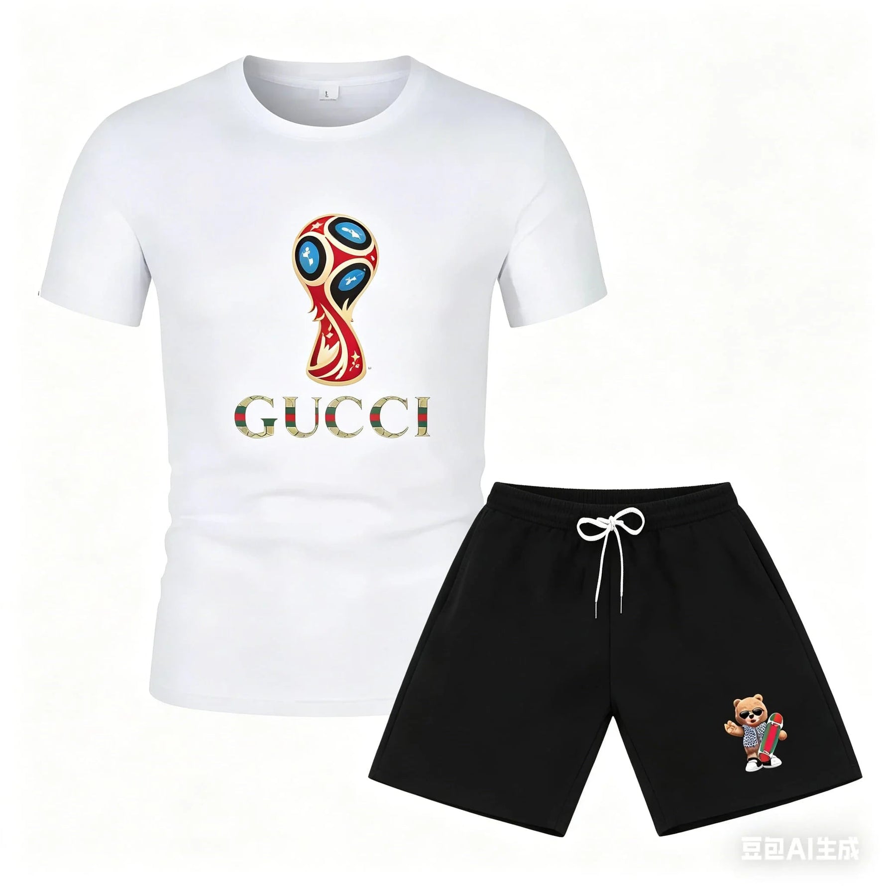 2026 World Cup 3D Printed Pattern Short Sleeved T-shirt Set, Suitable for Men, Comfortable and Sporty-AMAZON FACTORY