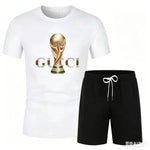 2026 World Cup 3D Printed Pattern Short Sleeved T-shirt Set, Suitable for Men, Comfortable and Sporty-AMAZON FACTORY