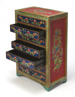 21" Blue and Green Solid Wood Seven Drawer Standard Chest - AMAZON FACTORY