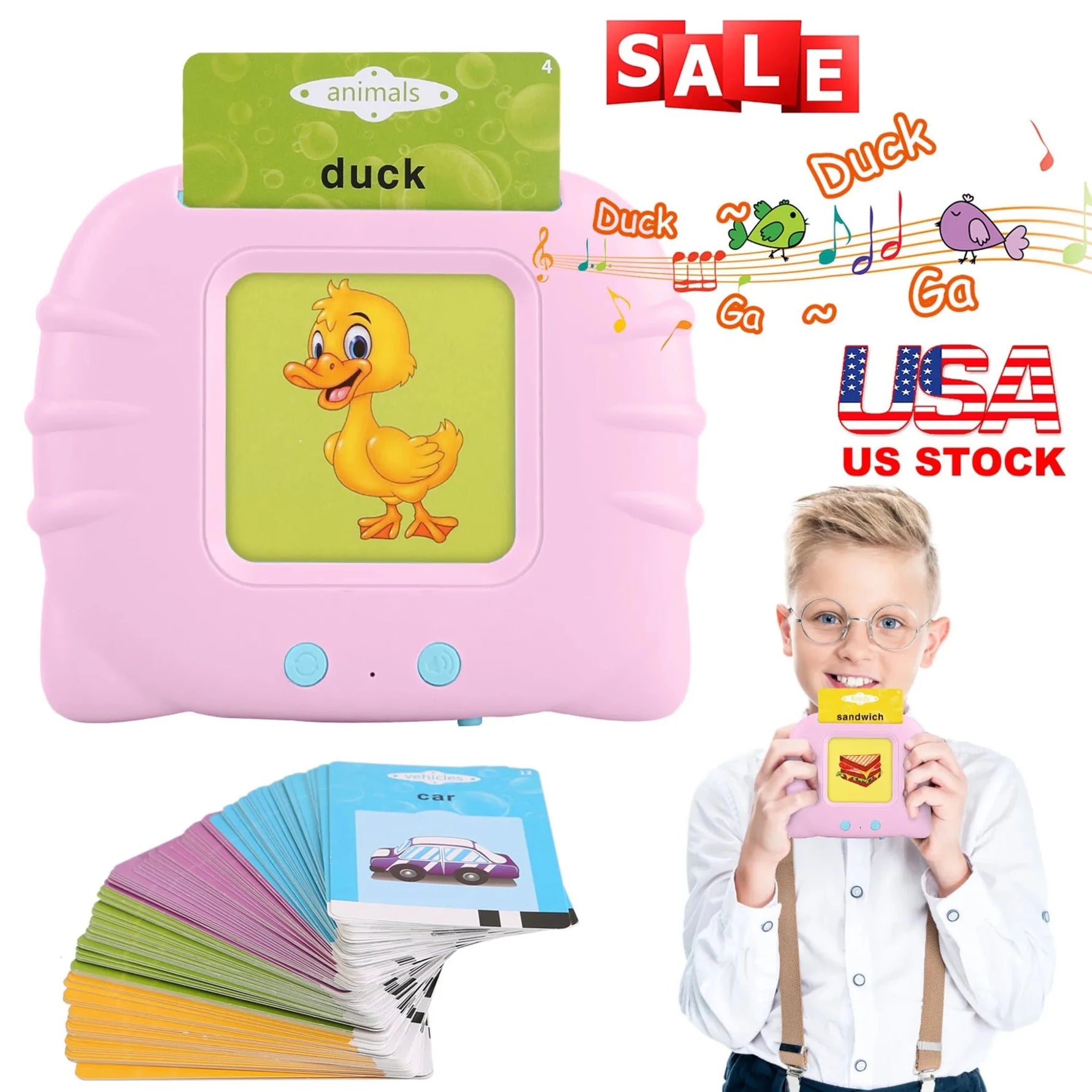 224 Words Kid Flash Talking Cards 112 Card Electronic Cognitive-AMAZON FACTORY