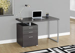24" Gray and Silver Computer Desk With Three Drawers-AMAZON FACTORY