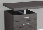 24" Gray and Silver Computer Desk With Three Drawers-AMAZON FACTORY