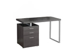 24" Gray and Silver Computer Desk With Three Drawers-AMAZON FACTORY