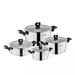 Korkmaz Nora 8 Piece Stainless Steel Casserole Cookware Set-AMAZON FACTORY