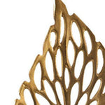 28" Gold And White Aluminum And Marble Leaf Tabletop Sculpture - AMAZON FACTORY