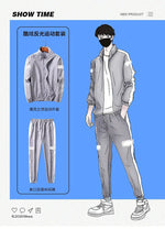 2Pcs Men Tracksuit Hoodie Tops Joggers Pants Tracksuit Set Male Running Jogging Sportswear Hooded Pants Mens Sweat Suit 2024-AMAZON FACTORY