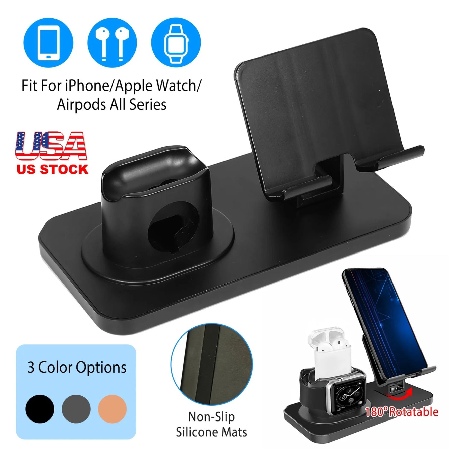 3 in 1 Charging Dock Station Phone Charger - AMAZON FACTORY