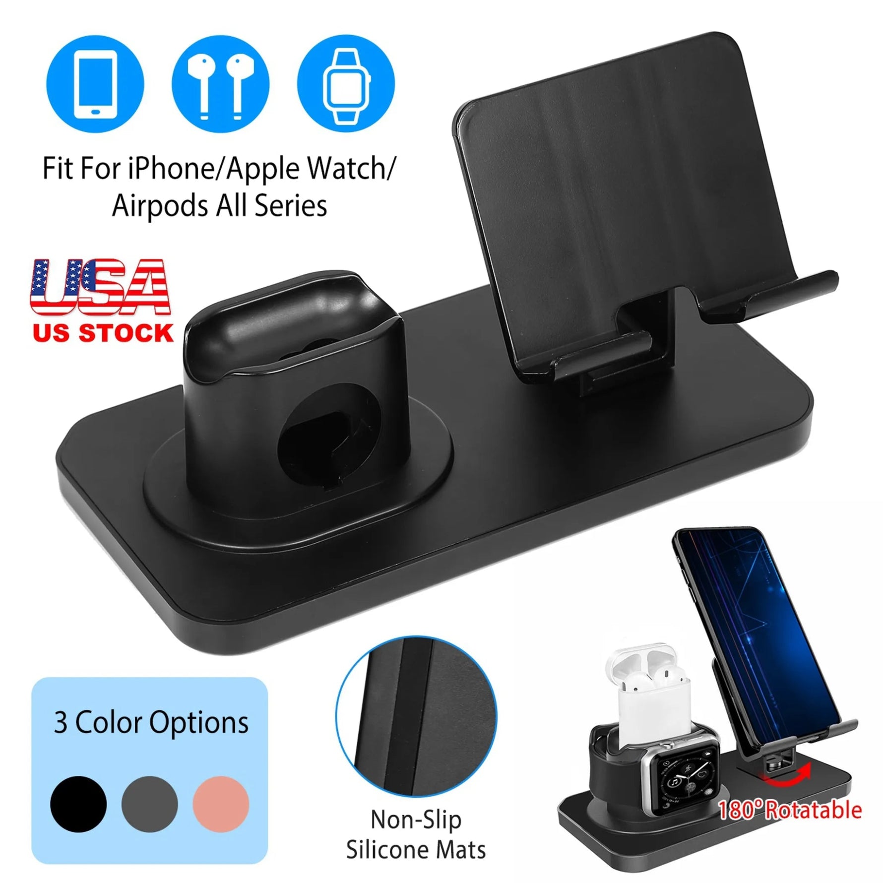 3 in 1 Charging Dock Station Phone Charger - AMAZON FACTORY