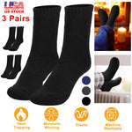 3 Pairs Men Warm Wool Socks Soft Cozy Winter Thermal Socks-AMAZON FACTORY