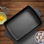 Cast Iron Rectangle Bread Cake Baking Dish Lasagna Roasting Pan-AMAZON FACTORY