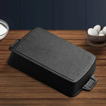 Cast Iron Rectangle Bread Cake Baking Dish Lasagna Roasting Pan-AMAZON FACTORY