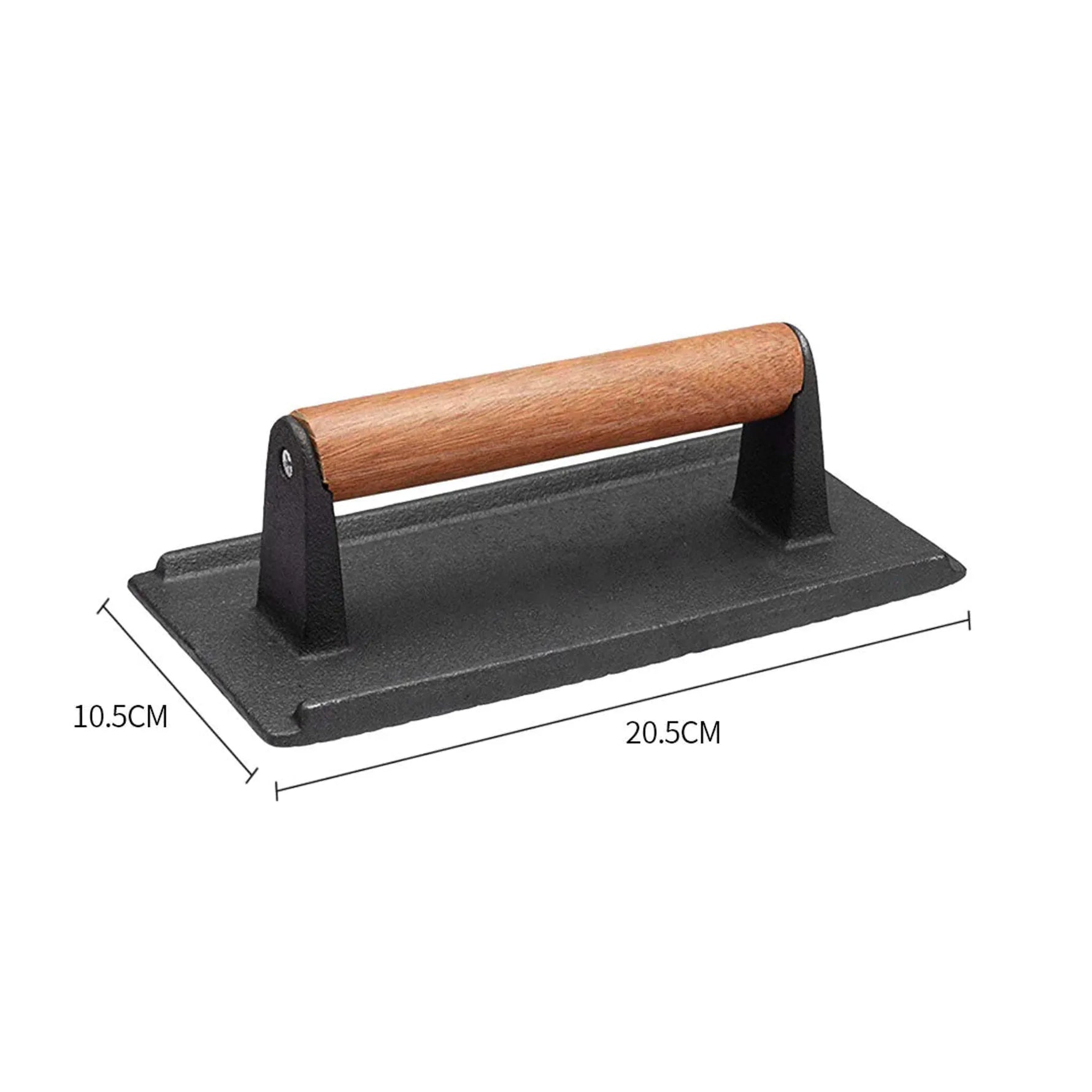 Cast Iron Bacon Meat Steak Press Grill BBQ with Wood Handle Weight Plate-AMAZON FACTORY
