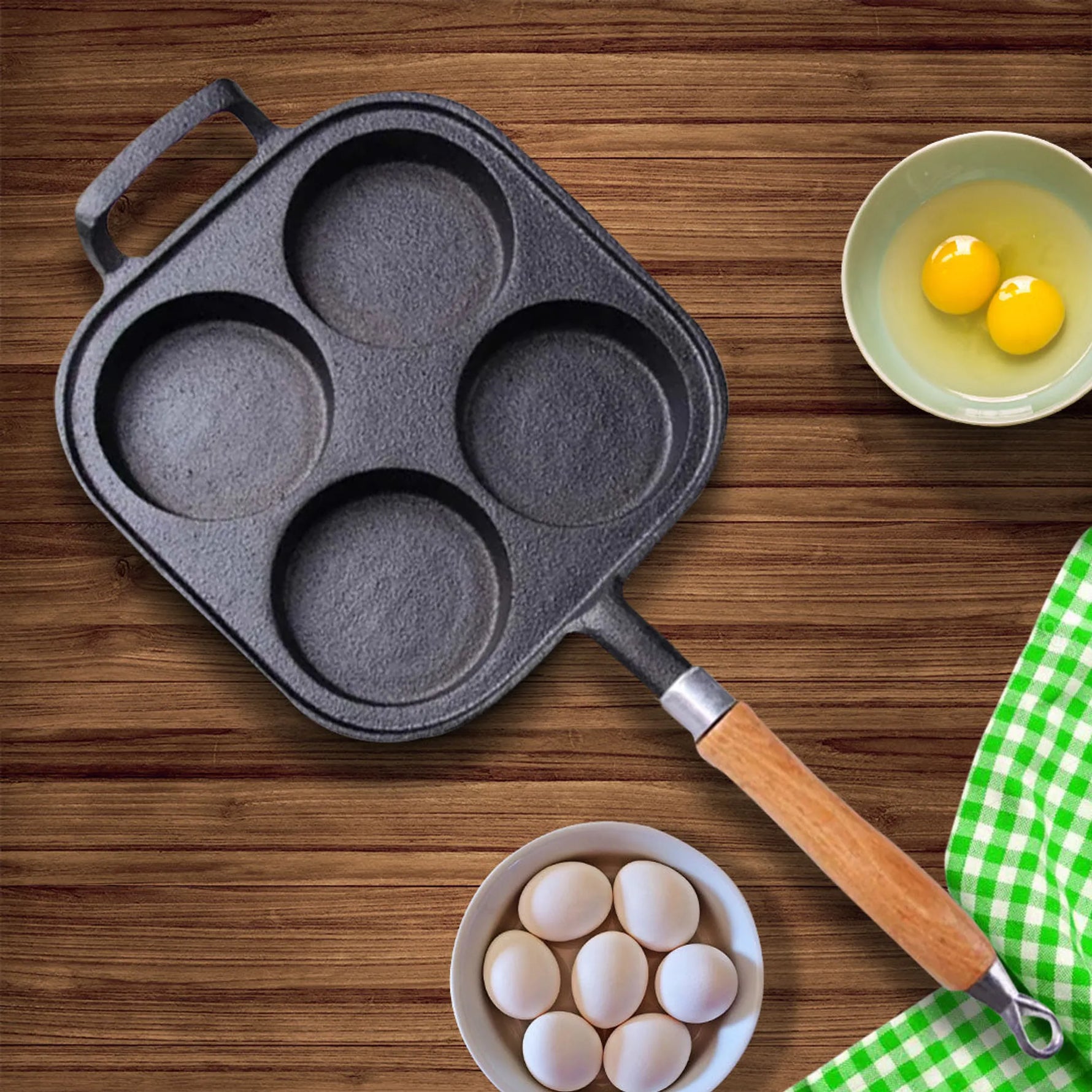 Mold Cast Iron Breakfast Fried Egg Pancake Omelette Fry Pan-AMAZON FACTORY