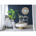 31" Silver Round Dimensional Thick Frame Accent Mirror - AMAZON FACTORY