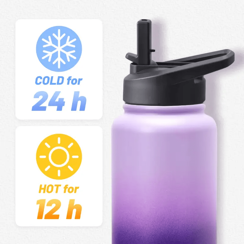 32oz Violet Blue 32oz Insulated Water Bottle with Straw Lid - AMAZON FACTORY