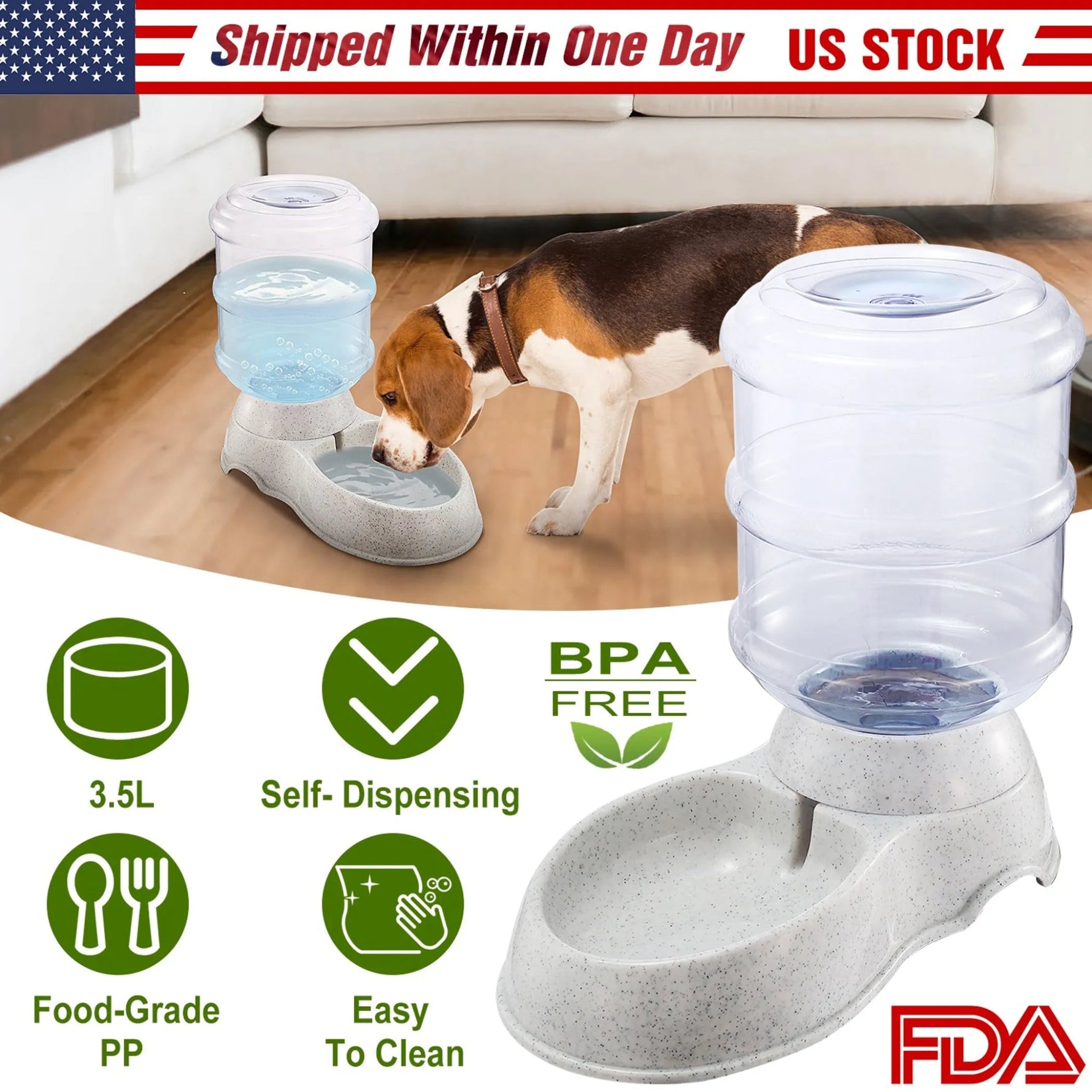 3.5L/1Gal Pet Water Dispenser Self-Dispensing Gravity-AMAZON FACTORY