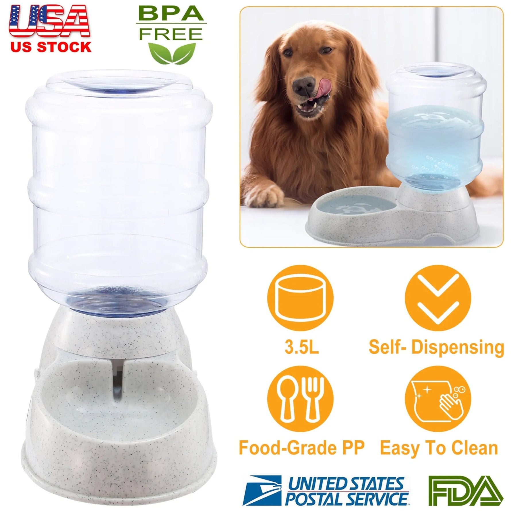 3.5L/1Gal Pet Water Dispenser Self-Dispensing Gravity-AMAZON FACTORY