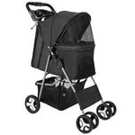 4 Wheels Pet Stroller Foldable Carrier Strolling Cart Travel Jogger Pet-AMAZON FACTORY