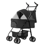 4 Wheels Pet Stroller Foldable Carrier Strolling Cart Travel-AMAZON FACTORY