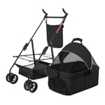 4 Wheels Pet Stroller Foldable Carrier Strolling Cart Travel-AMAZON FACTORY