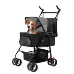 4 Wheels Pet Stroller Foldable Carrier Strolling Cart Travel-AMAZON FACTORY