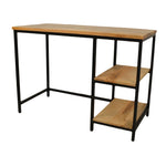 42" Natural and Black Solid Wood and Metal Computer Desk-AMAZON FACTORY