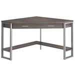 42" Taupe and Silver Corner Computer Desk-AMAZON FACTORY