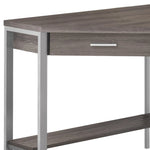 42" Taupe and Silver Corner Computer Desk-AMAZON FACTORY