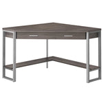 42" Taupe and Silver Corner Computer Desk-AMAZON FACTORY