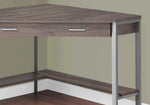 42" Taupe and Silver Corner Computer Desk-AMAZON FACTORY