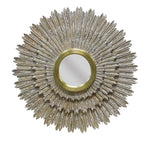 44" Antiqued Gold Sunburst Wood and Metal Framed Accent Mirror - AMAZON FACTORY