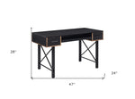 47" Black Computer Desk With Two Drawers-AMAZON FACTORY
